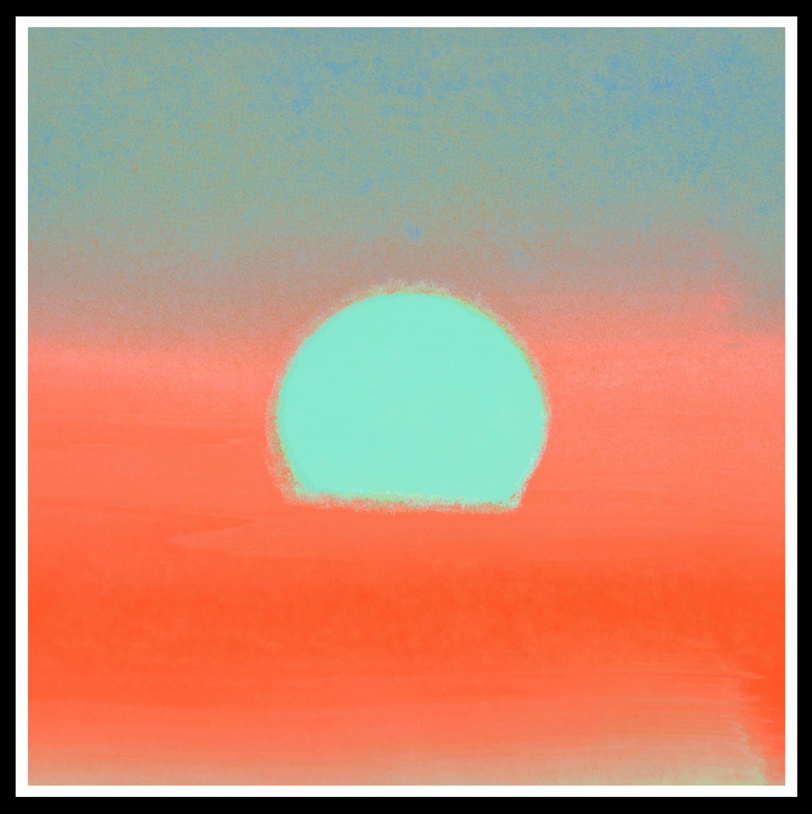 Sunset Wall Art - Andy Warhol Screen Print Above Couch Paper Wall Art Available Full 36 X 36 Size